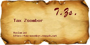 Tax Zsombor névjegykártya